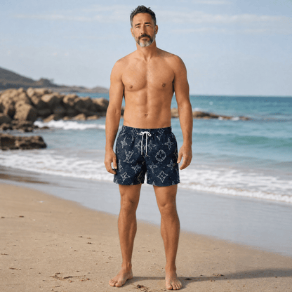 🩳 Louis Vuitton Monogram Denim Swim Shorts – Navy Edition ✨ - MASTERPIECE