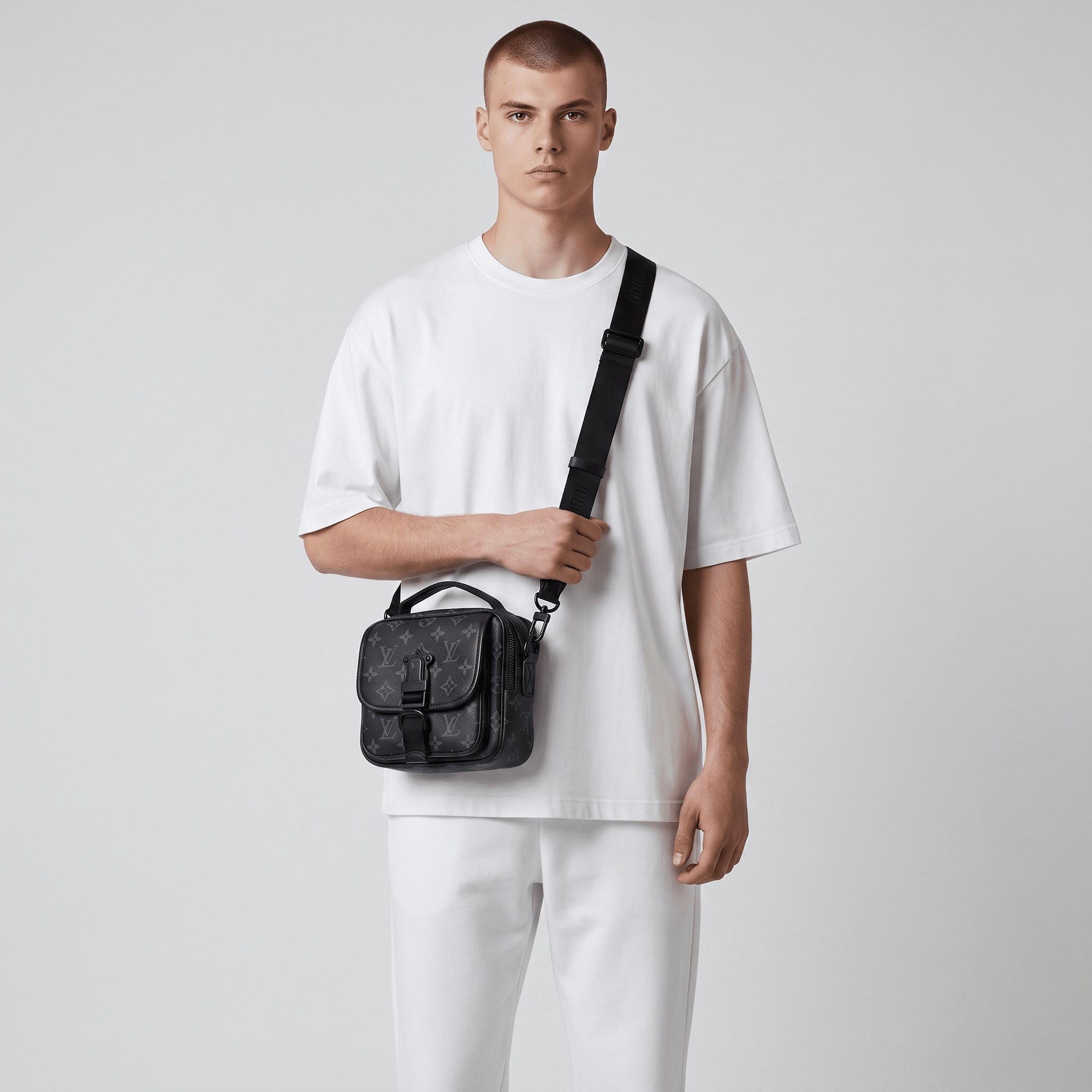 🖤 Louis Vuitton Monogram Eclipse Utility Crossbody Bag – Black - MASTERPIECE