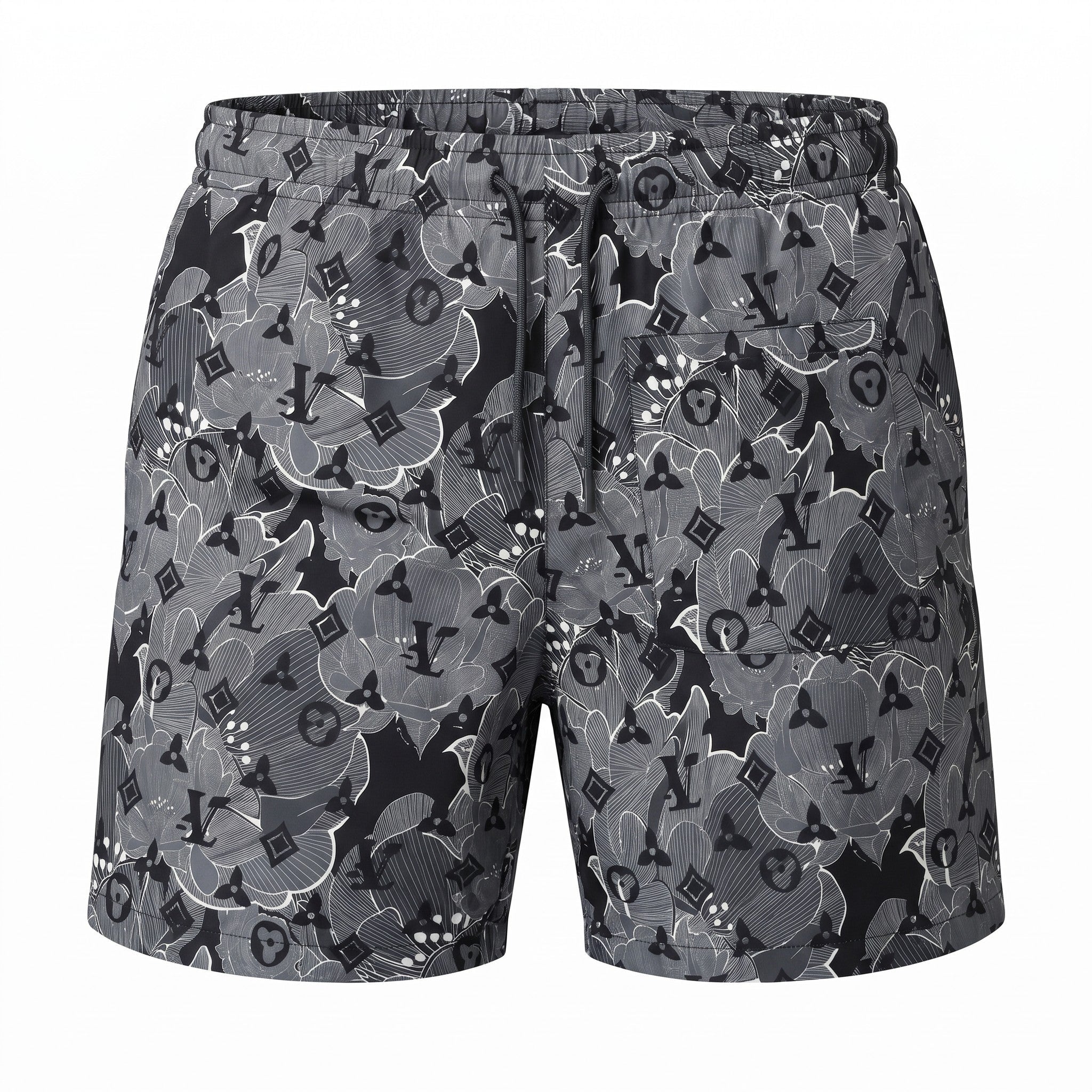 Louis Vuitton Monogram Floral Swim Shorts – Charcoal Grey 🩶🖤🌊 - MASTERPIECE