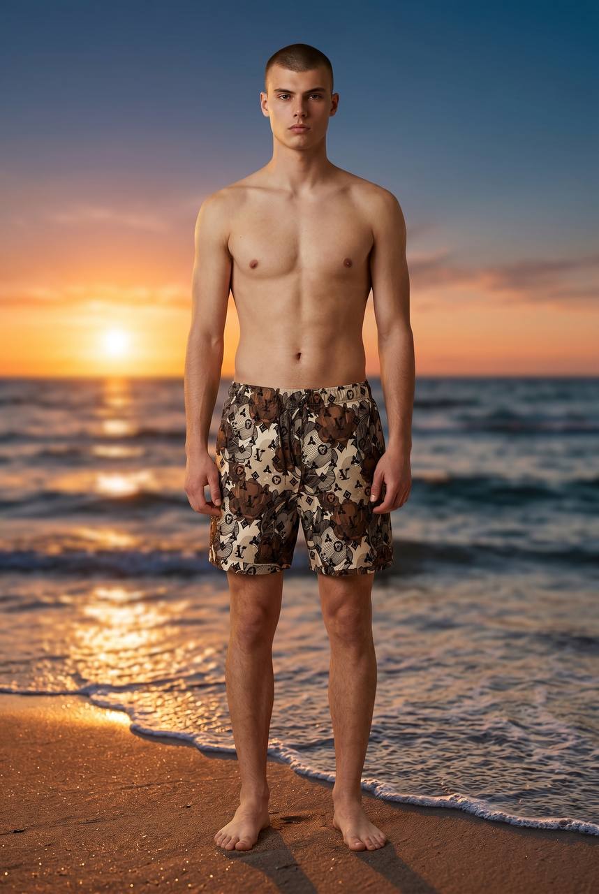 Louis Vuitton Monogram Floral Swim Shorts 🌊🌺🖤 - MASTERPIECE