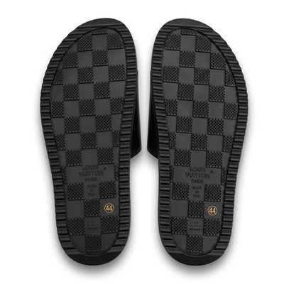 Louis Vuitton Monogram Flower Black Slides - MASTERPIECE