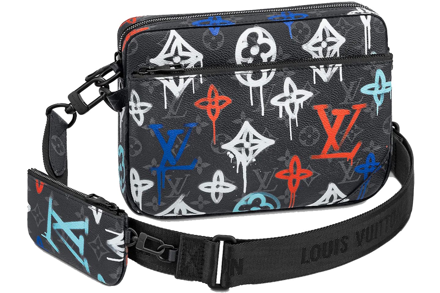 🎨 Louis Vuitton Monogram Graffiti Messenger Bag Set – Black - MASTERPIECE
