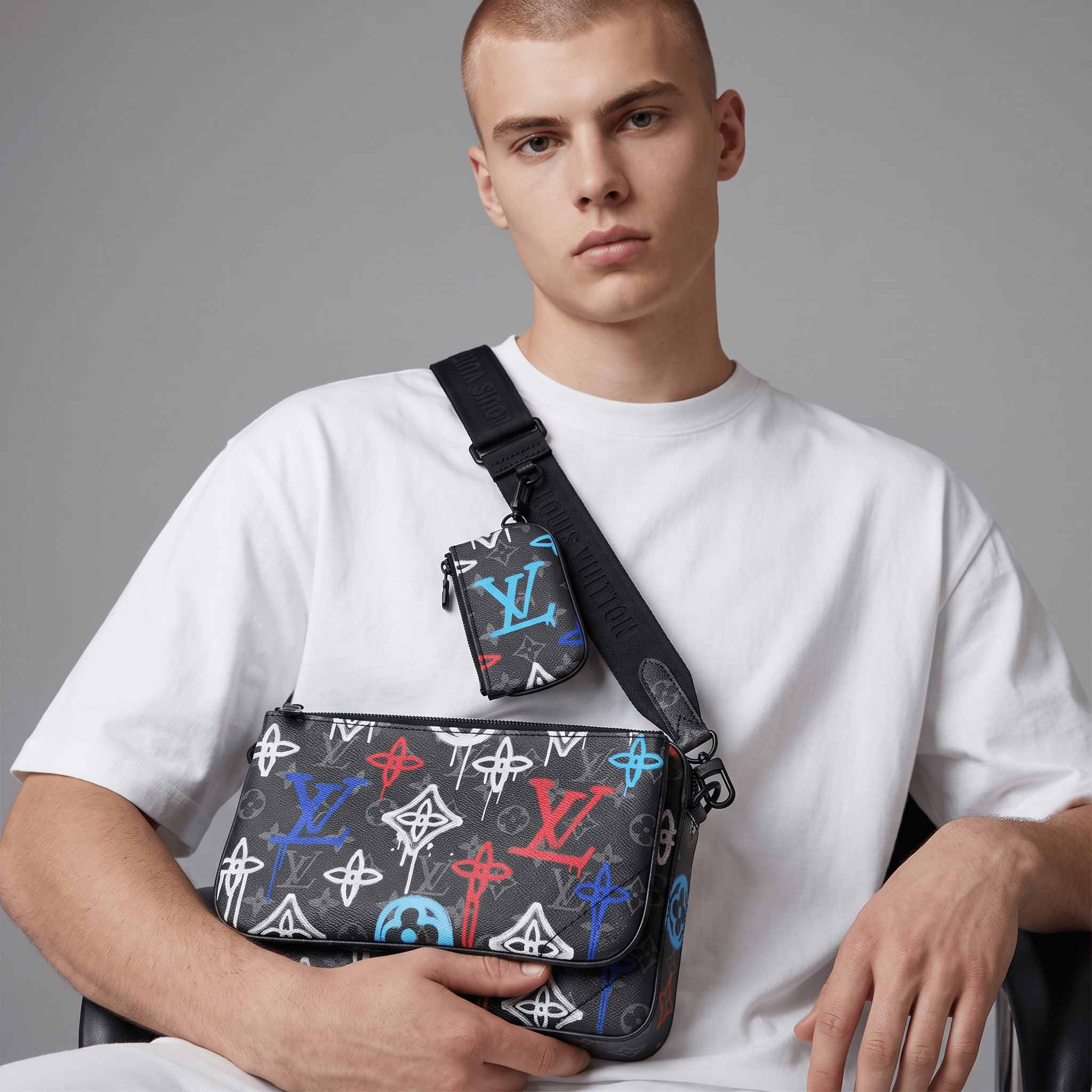 🎨 Louis Vuitton Monogram Graffiti Messenger Bag Set – Black - MASTERPIECE