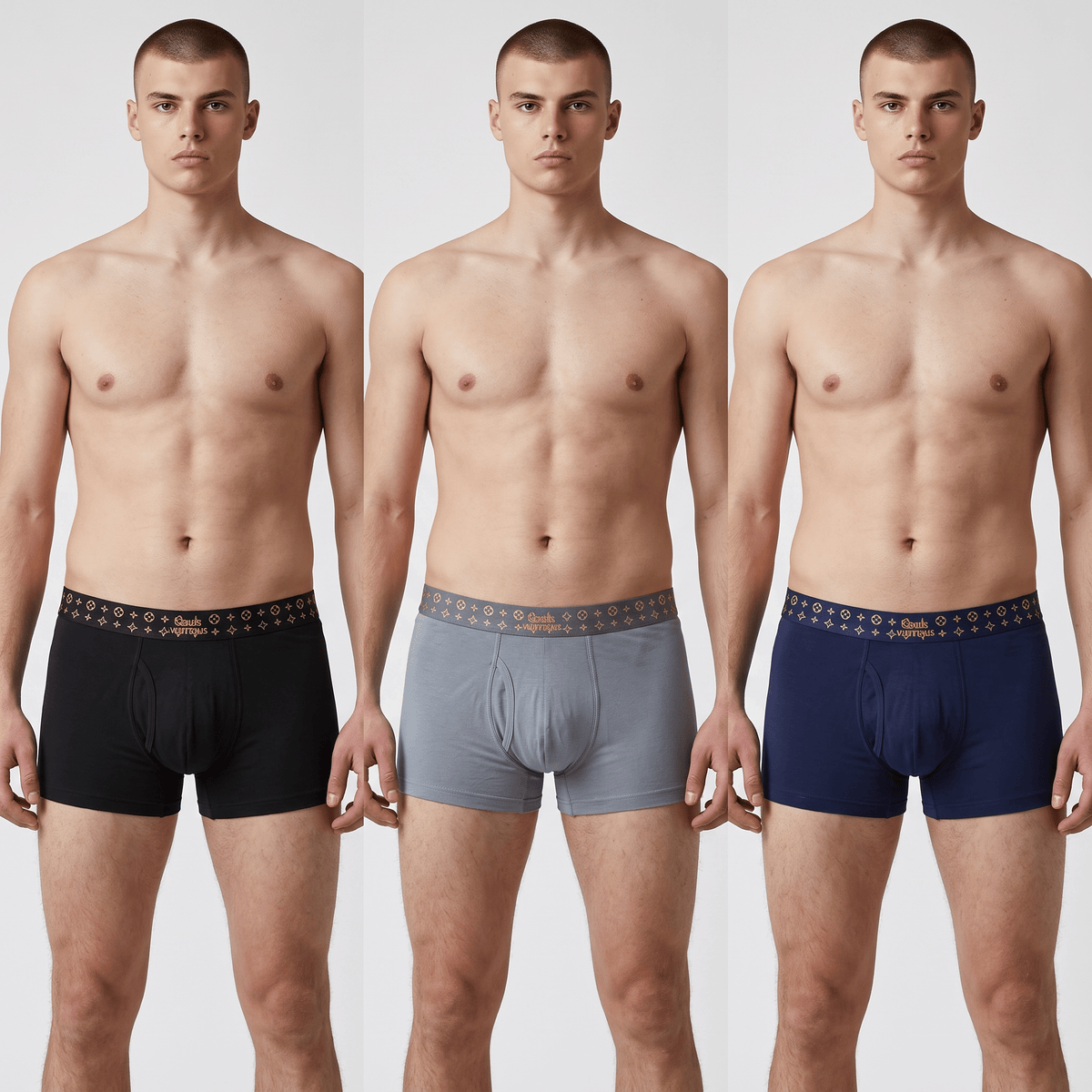 LOUIS VUITTON Monogram Ice Silk Boxer Briefs Set – Luxury Comfort Collection 🖤💎 - MASTERPIECE