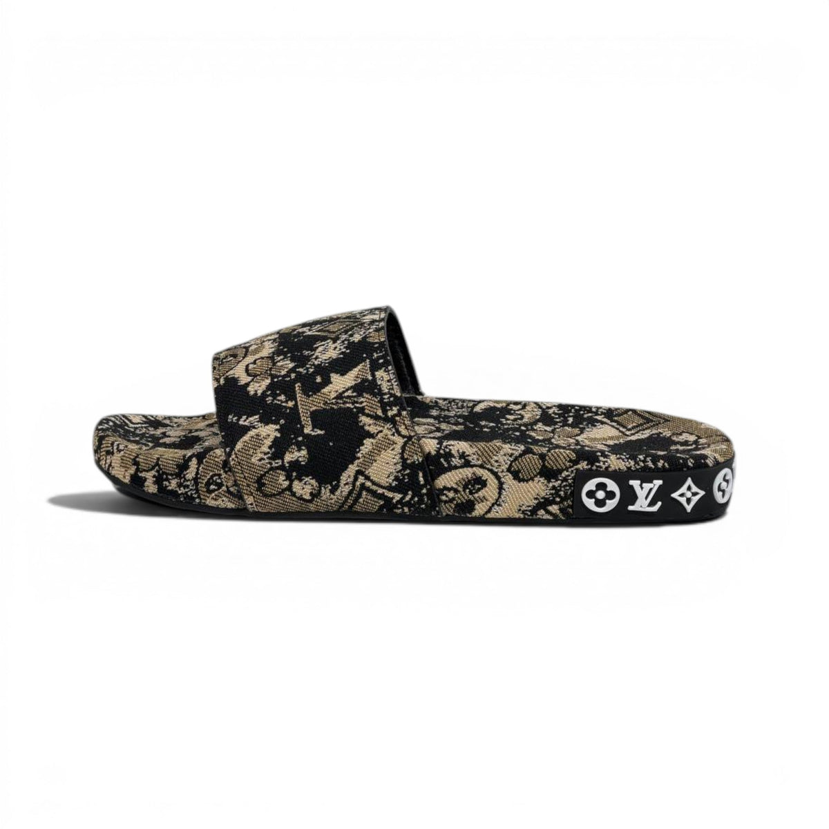 Louis Vuitton Monogram Inspired Slide Sandals – Luxury Designer Comfort Slippers ✨🖤 - MASTERPIECE