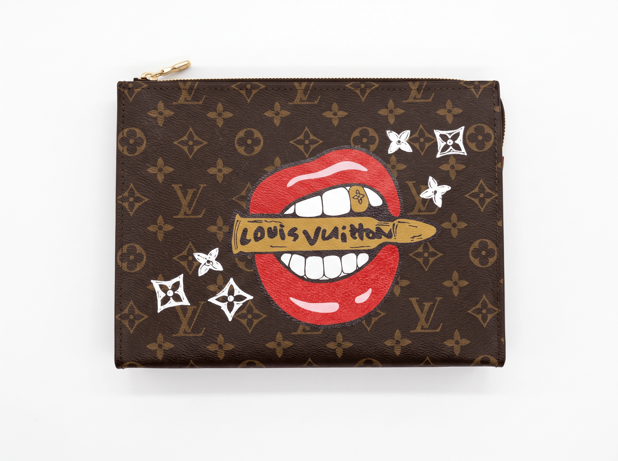 👄 Louis Vuitton Monogram Lips Art Pochette – Brown Canvas Clutch - MASTERPIECE