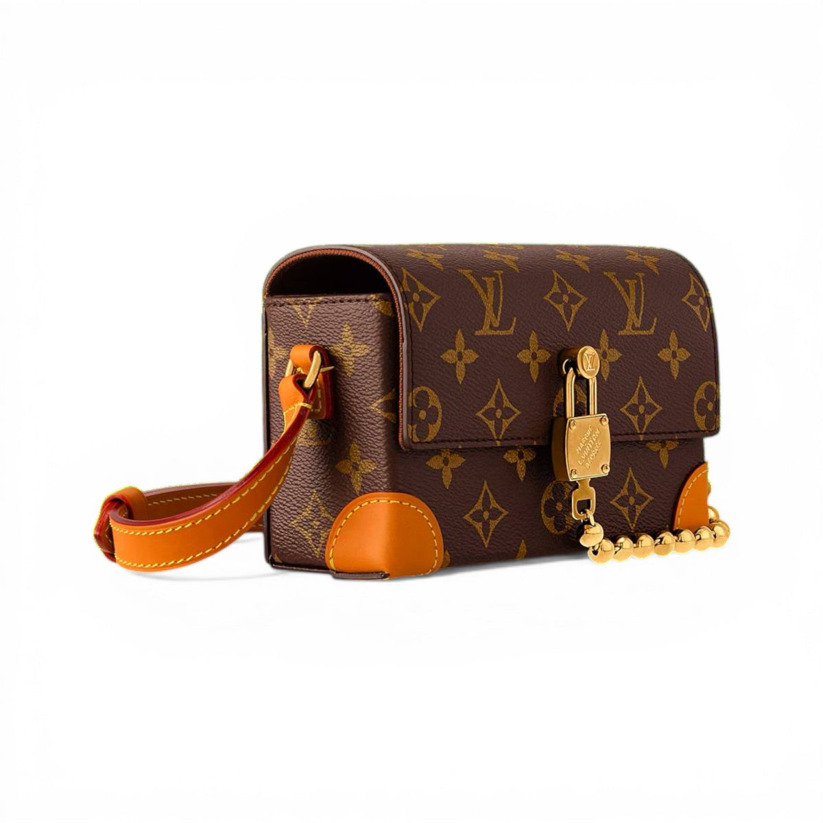 Louis Vuitton Monogram Lock Chain Crossbody Mini Bag ✨👜👑 - MASTERPIECE