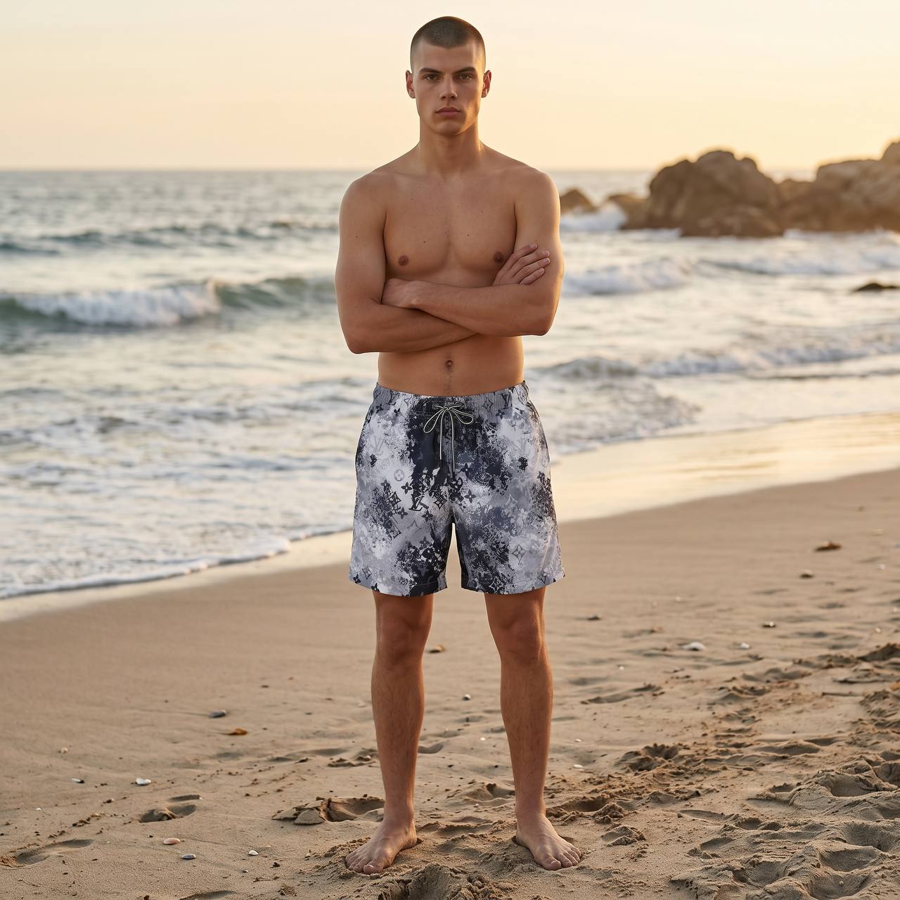 Louis Vuitton Monogram Marble Swim Shorts 🌊🖤 - MASTERPIECE