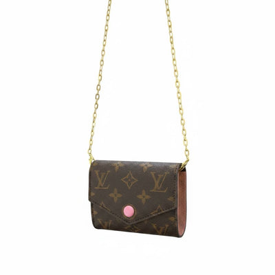 Louis Vuitton Monogram Mini Chain Wallet – Luxury Crossbody Bag Brown & Pink ✨👜 - MASTERPIECE