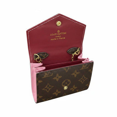 Louis Vuitton Monogram Mini Chain Wallet – Luxury Crossbody Bag Brown & Pink ✨👜 - MASTERPIECE