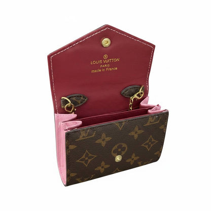 Louis Vuitton Monogram Mini Chain Wallet – Luxury Crossbody Bag Brown & Pink ✨👜 - MASTERPIECE
