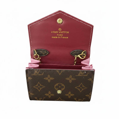 Louis Vuitton Monogram Mini Chain Wallet – Luxury Crossbody Bag Brown & Pink ✨👜 - MASTERPIECE