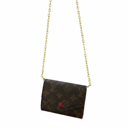 Louis Vuitton Monogram Mini Chain Wallet – Luxury Crossbody Bag Brown & Red ✨👜 - MASTERPIECE