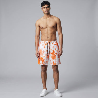 Louis Vuitton Monogram Orange Tie - Dye Swim Shorts 🩳 | LV Summer Beachwear - MASTERPIECE
