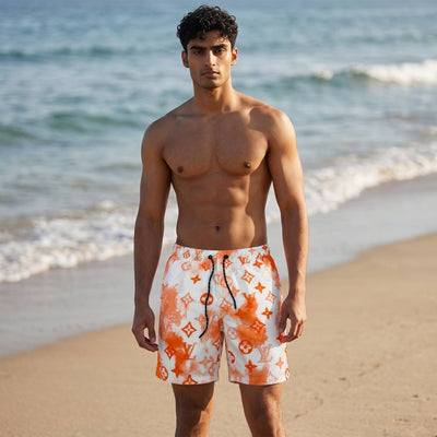Louis Vuitton Monogram Orange Tie - Dye Swim Shorts 🩳 | LV Summer Beachwear - MASTERPIECE
