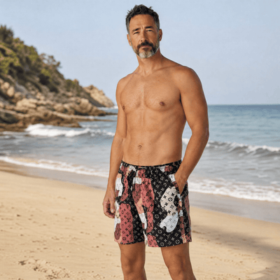 🩳 Louis Vuitton Monogram Patchwork Swim Shorts – Multicolor Edition ✨ - MASTERPIECE