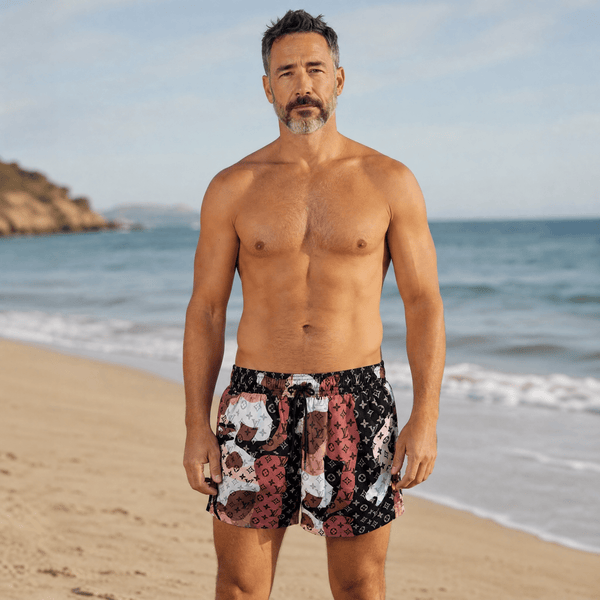🩳 Louis Vuitton Monogram Patchwork Swim Shorts – Multicolor Edition ✨