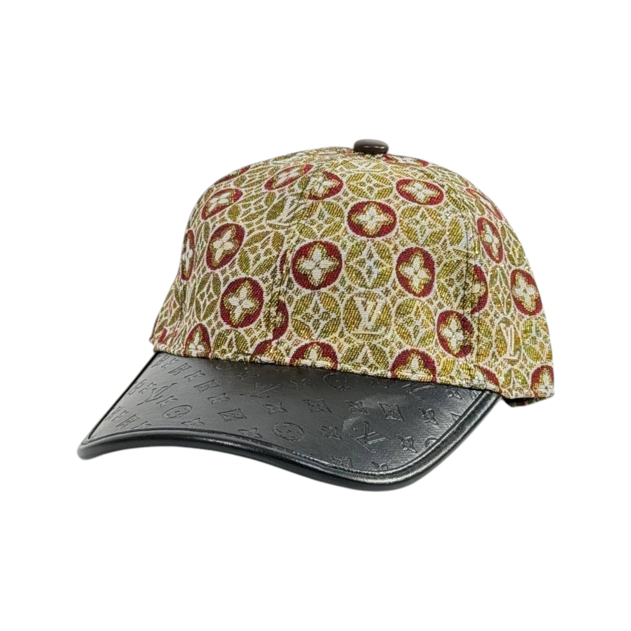 Louis Vuitton Monogram Pattern Cap with Leather Brim – Luxury Statement 🧢✨ - MASTERPIECE