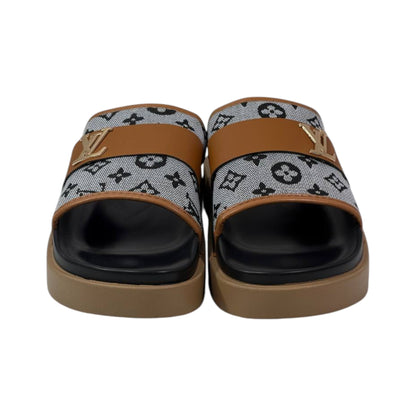 🤍🤎 Louis Vuitton Monogram Platform Slides – Beige Edition - MASTERPIECE