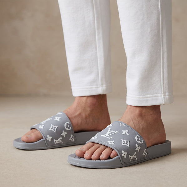 Louis Vuitton Monogram Pool Slides — Grey