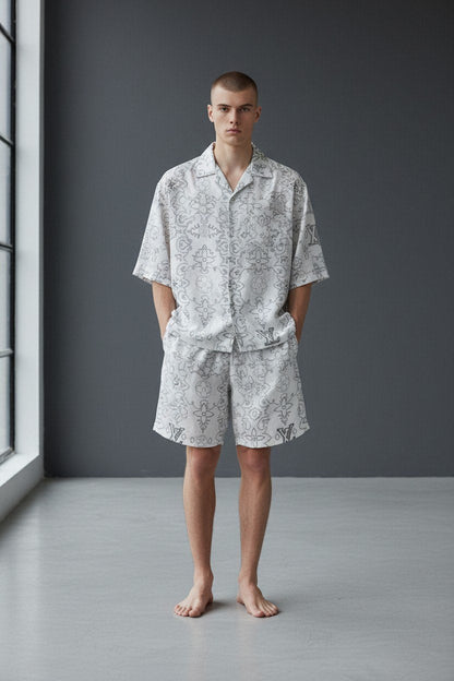Louis Vuitton Monogram Resort Set – White Luxury Summer Co-Ord for Men 🤍🌴 - MASTERPIECE