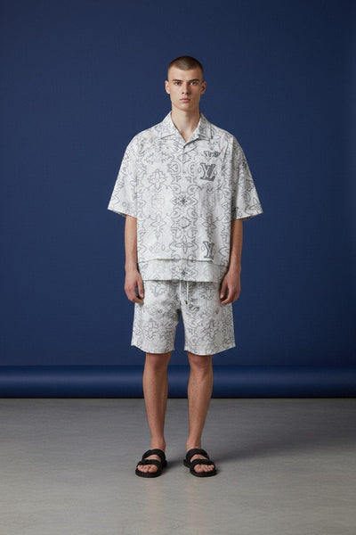 Louis Vuitton Monogram Resort Set – White Luxury Summer Co-Ord for Men 🤍🌴 - MASTERPIECE