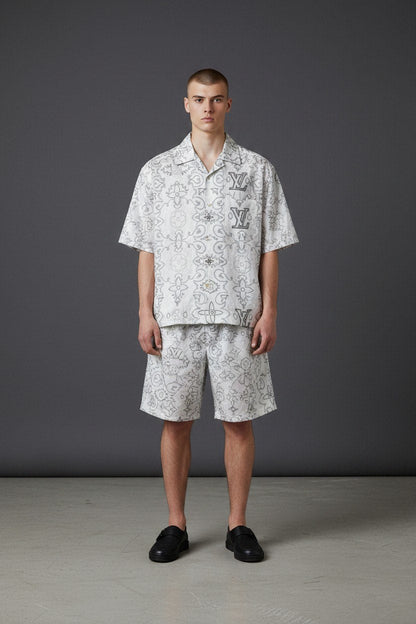Louis Vuitton Monogram Resort Set – White Luxury Summer Co-Ord for Men 🤍🌴 - MASTERPIECE