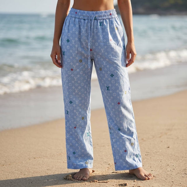 💙 Louis Vuitton Monogram Silk Lounge Pants