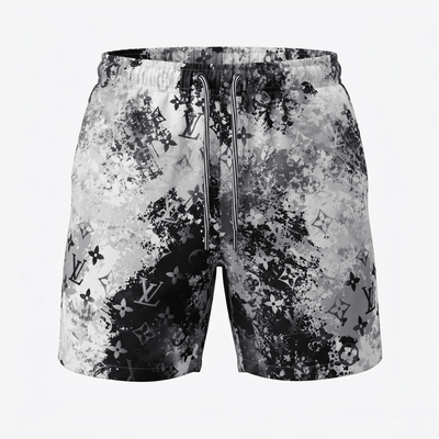 Louis Vuitton Monogram Splash Swim Shorts – Black & White 🖤🤍🌊 - MASTERPIECE