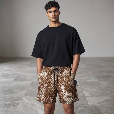 Louis Vuitton Monogram Splash Swim Shorts 🤎 | Brown Luxury Beachwear - MASTERPIECE