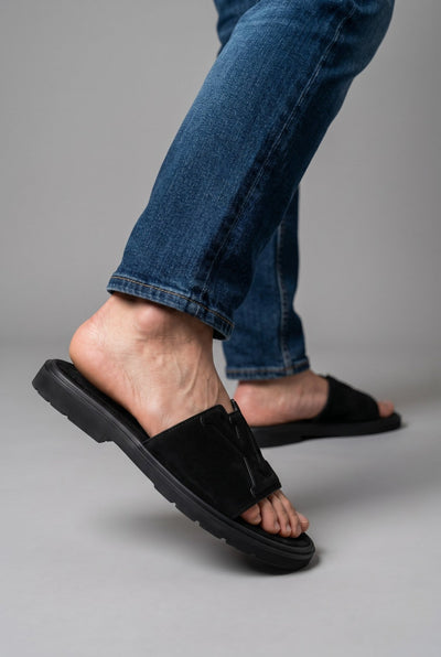 Louis Vuitton Monogram Suede Slides – All Black - MASTERPIECE