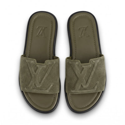 Louis Vuitton Monogram Suede Slides – Olive Green - MASTERPIECE