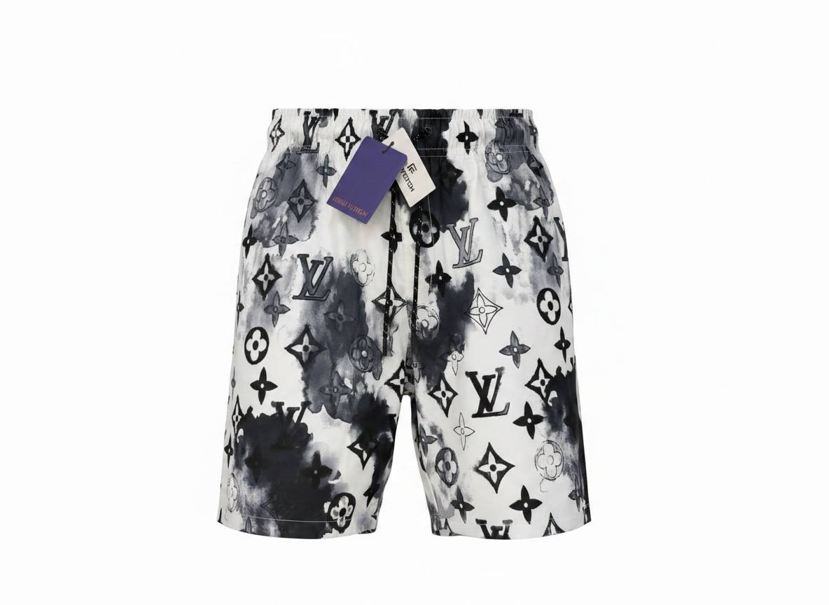 Louis Vuitton Monogram Swim Shorts 🌊 | Black & White Beachwear - MASTERPIECE