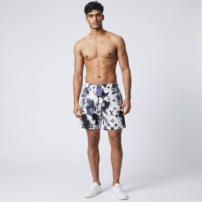 Louis Vuitton Monogram Swim Shorts 🌊 | Black & White Beachwear - MASTERPIECE