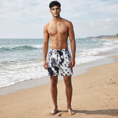 Louis Vuitton Monogram Swim Shorts 🌊 | Black & White Beachwear - MASTERPIECE