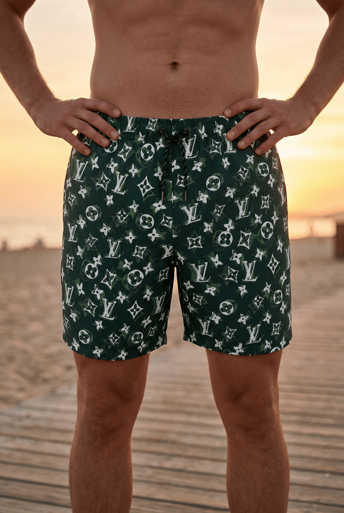 Louis Vuitton Monogram Swim Shorts – Forest Green 🌿🌊 - MASTERPIECE