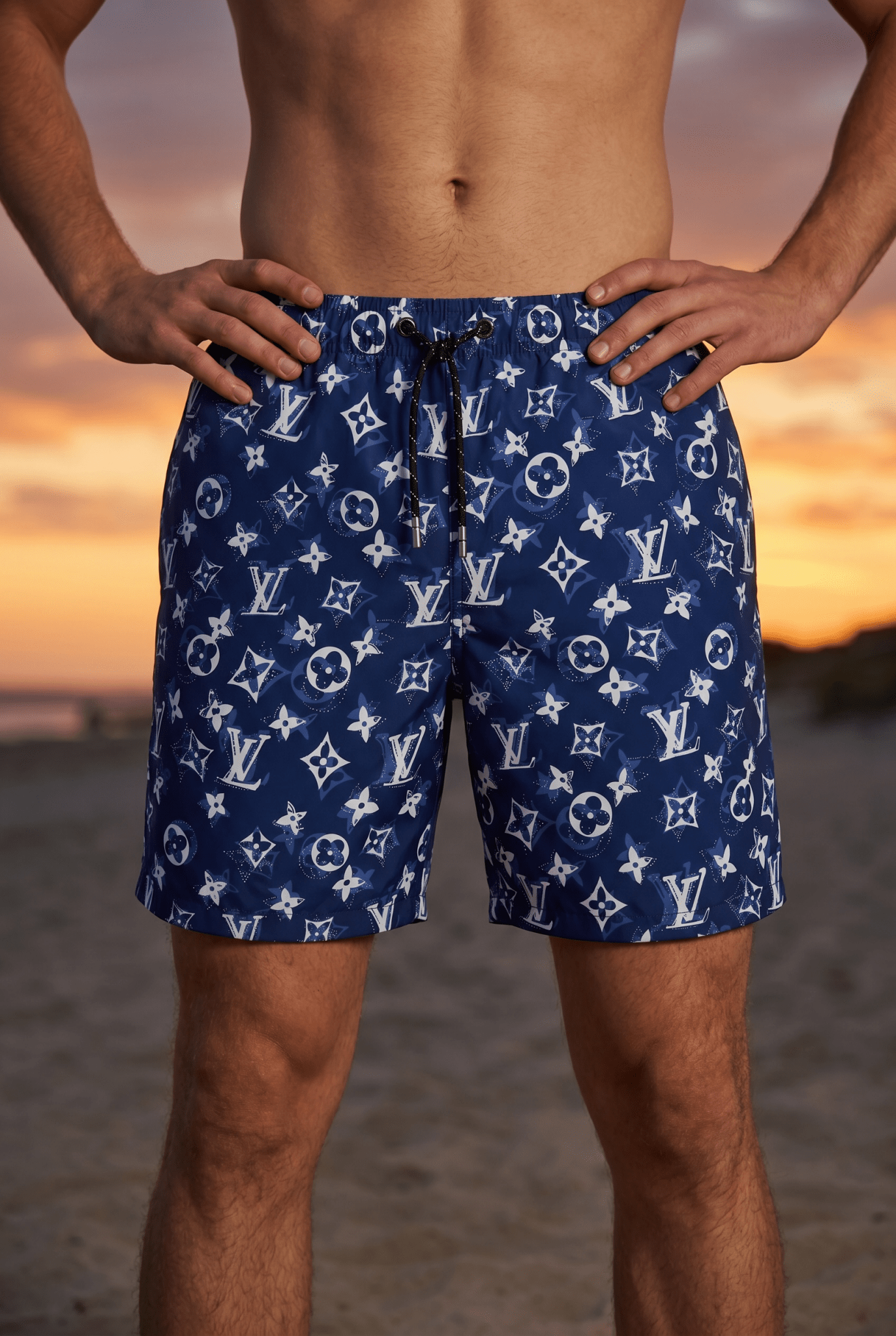Louis Vuitton Monogram Swim Shorts – Navy Blue 🌊💙 - MASTERPIECE