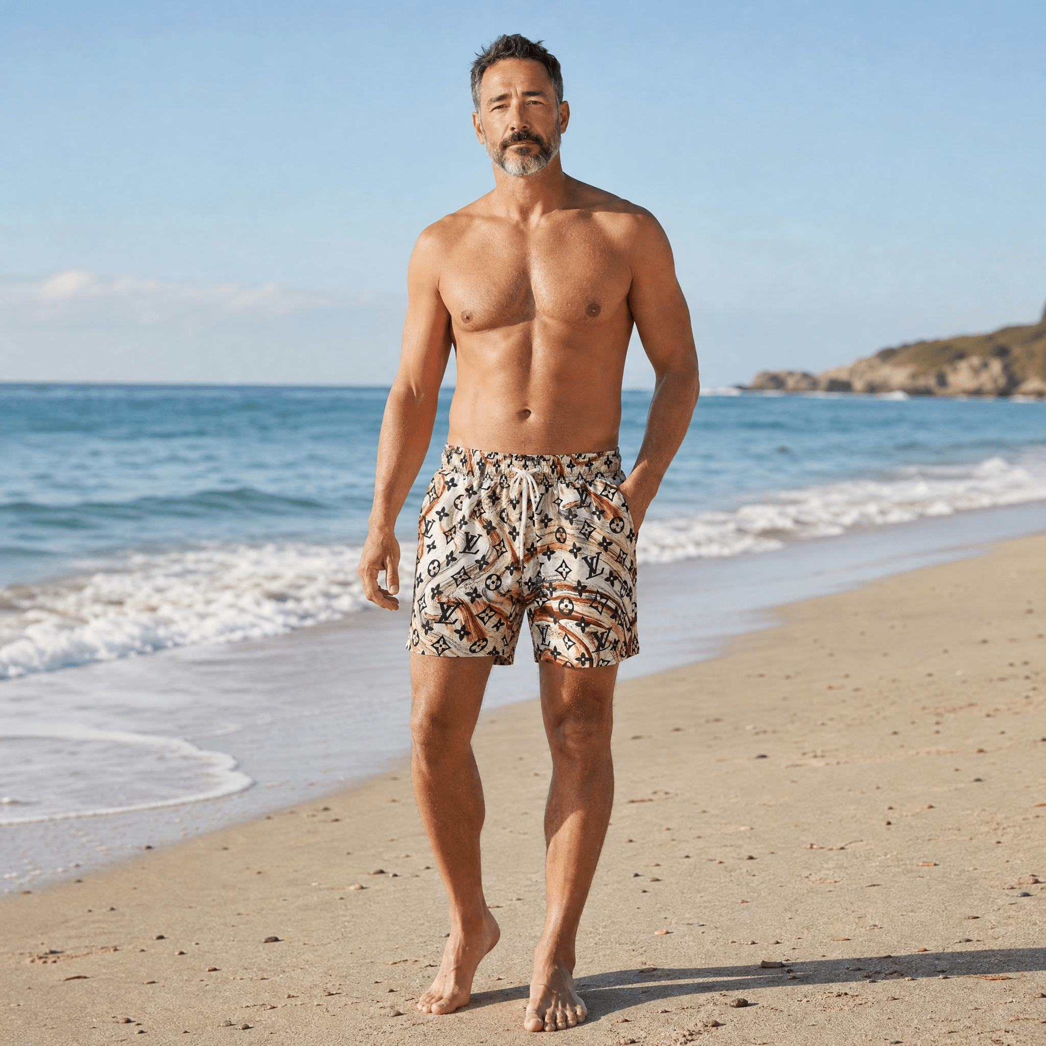 🩳 Louis Vuitton Monogram Wave Swim Shorts 🌊✨ - MASTERPIECE
