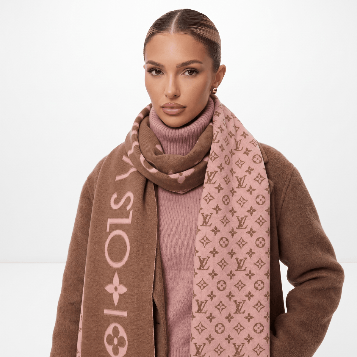 Louis Vuitton Monogram Winter Scarf — Brown & Blush - MASTERPIECE