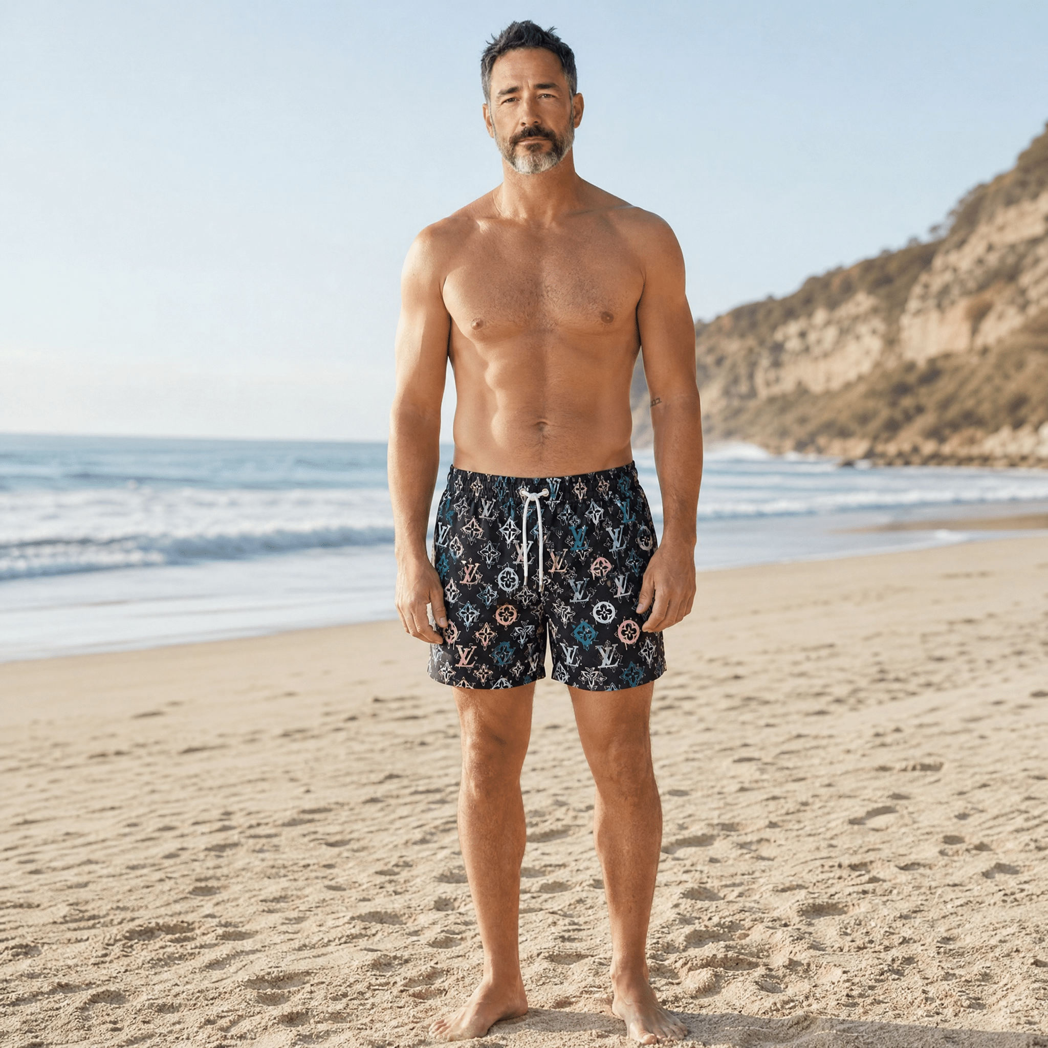 🩳 Louis Vuitton Multicolor Monogram Swim Shorts 🌊✨ - MASTERPIECE