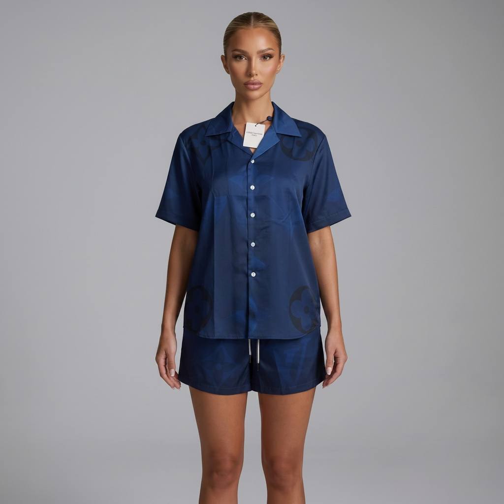 🔵 Louis Vuitton Navy Monogram Set – Clean Luxury Summer Co - Ord 🩳👕✨ - MASTERPIECE