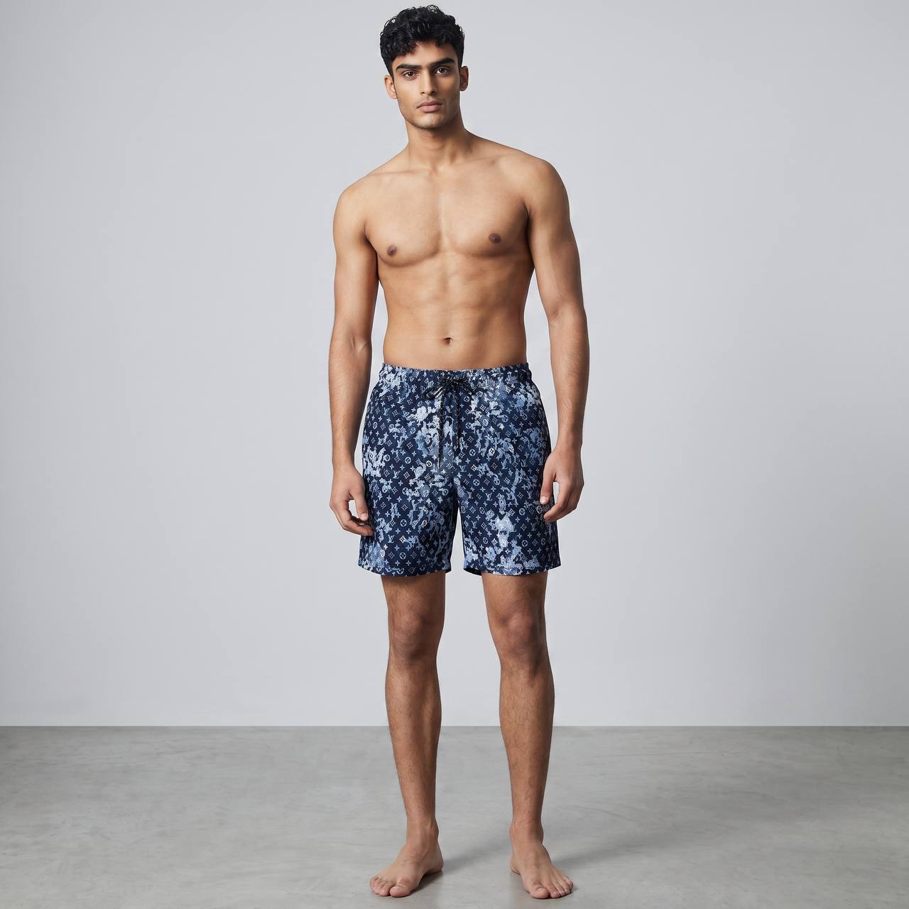 Louis Vuitton Navy Monogram Swim Shorts 🩳 | LV Floral Fade Luxury Beachwear - MASTERPIECE