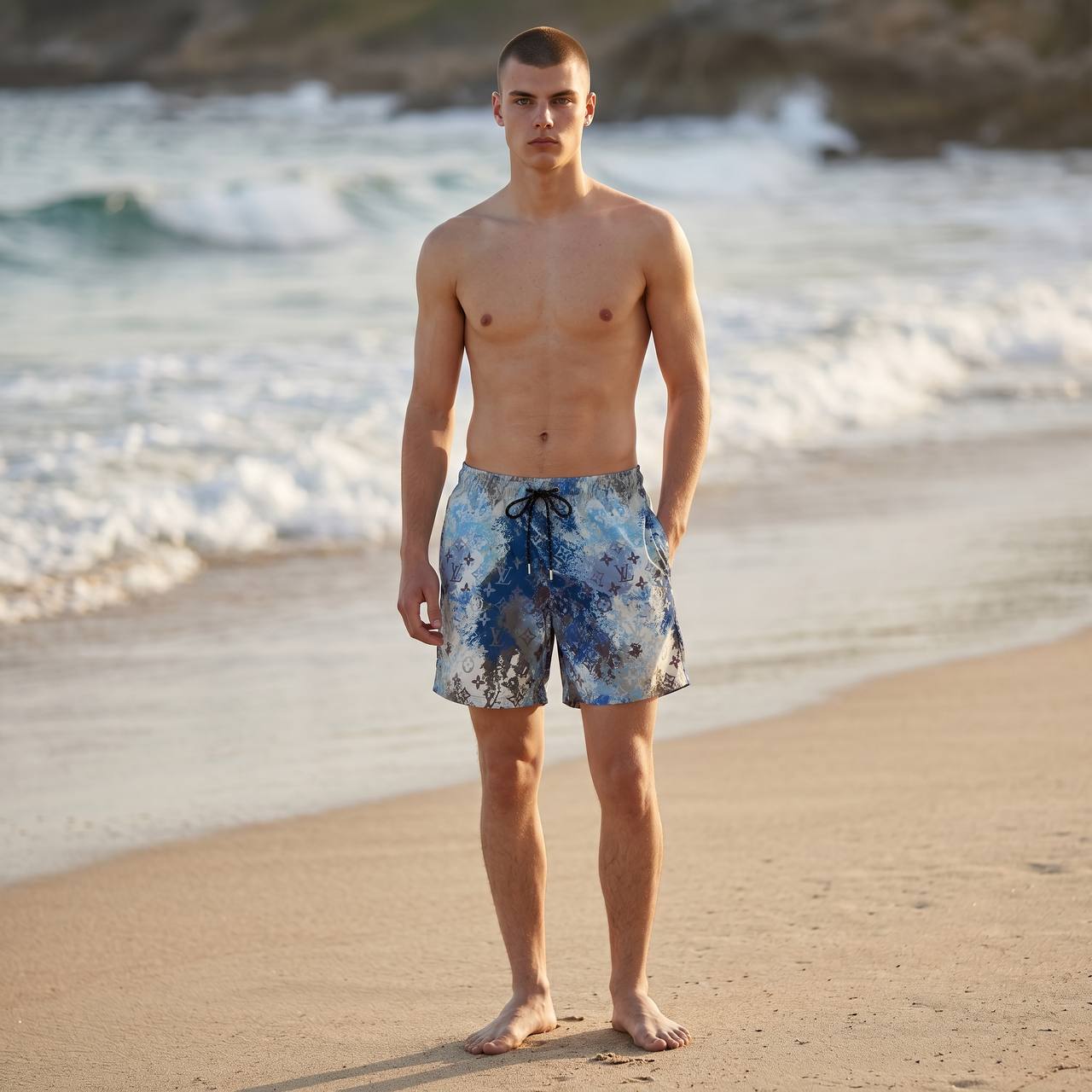 Louis Vuitton Ocean Splash Monogram Swim Shorts 🌊💙 - MASTERPIECE