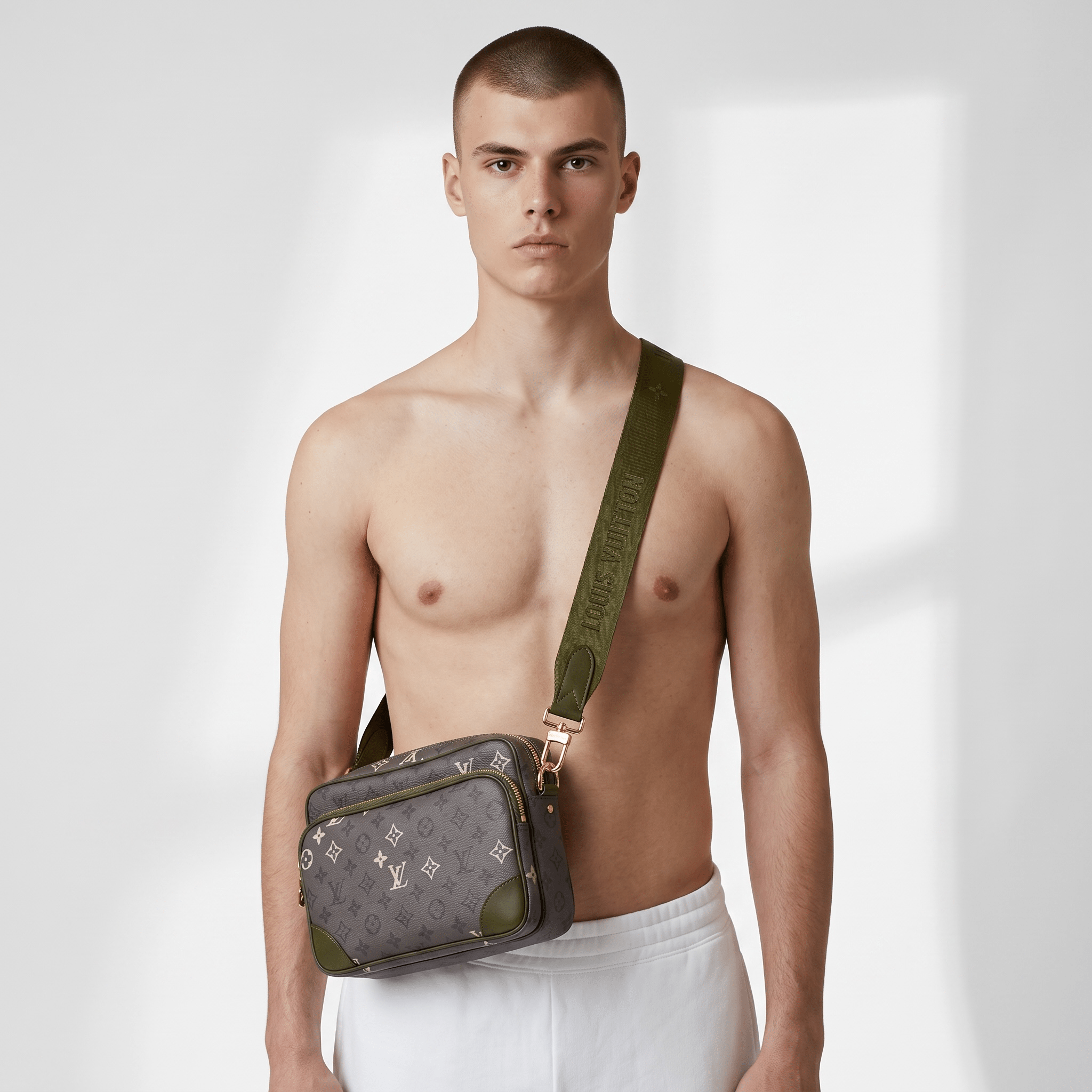 👜✨ Louis Vuitton Outdoor Messenger – Monogram Eclipse Khaki 💚🖤 - MASTERPIECE
