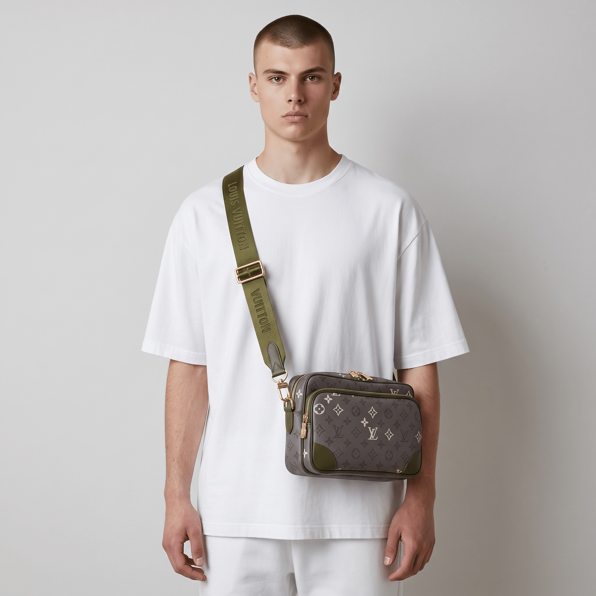 👜✨ Louis Vuitton Outdoor Messenger – Monogram Eclipse Khaki 💚🖤 - MASTERPIECE