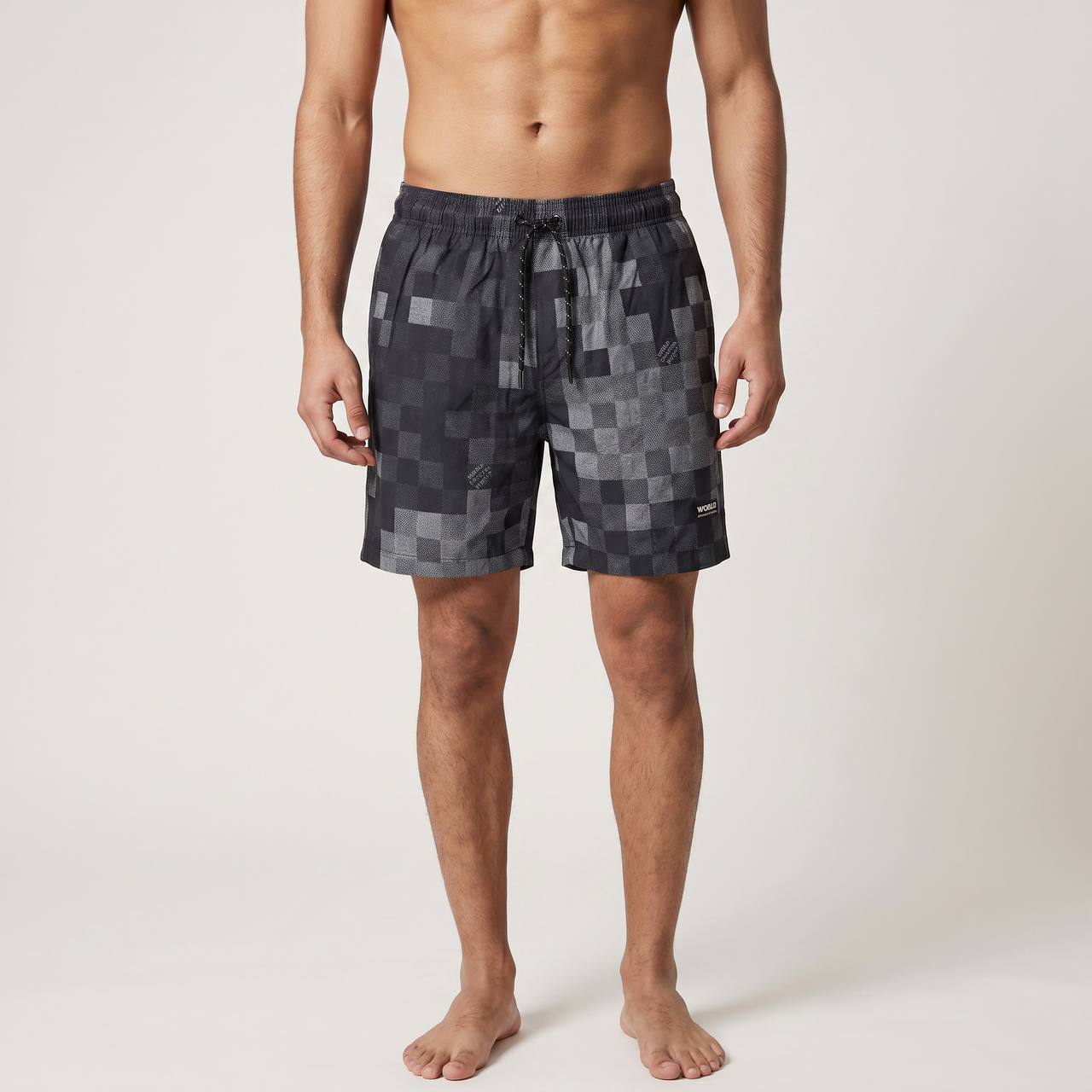 Louis Vuitton Pixel Monogram Swim Shorts 🖤 | Grey Luxury Beachwear - MASTERPIECE