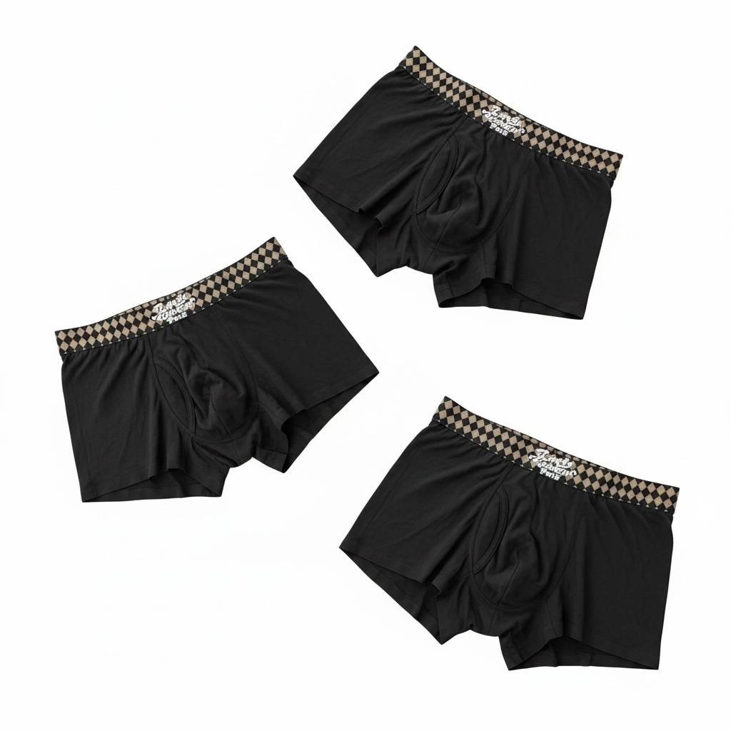 LOUIS VUITTON Premium Ice Silk Boxer Briefs Set – Signature Checkered Edition 🖤✨ - MASTERPIECE