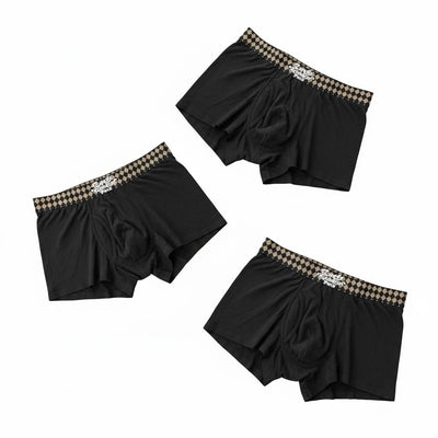 LOUIS VUITTON Premium Ice Silk Boxer Briefs Set – Signature Checkered Edition 🖤✨ - MASTERPIECE
