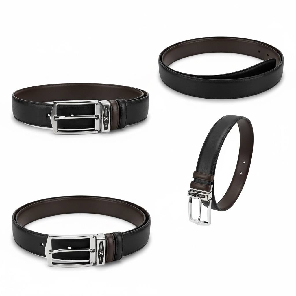 ✨ Louis Vuitton Reversible Leather Belt 115CM – Black & Brown - MASTERPIECE