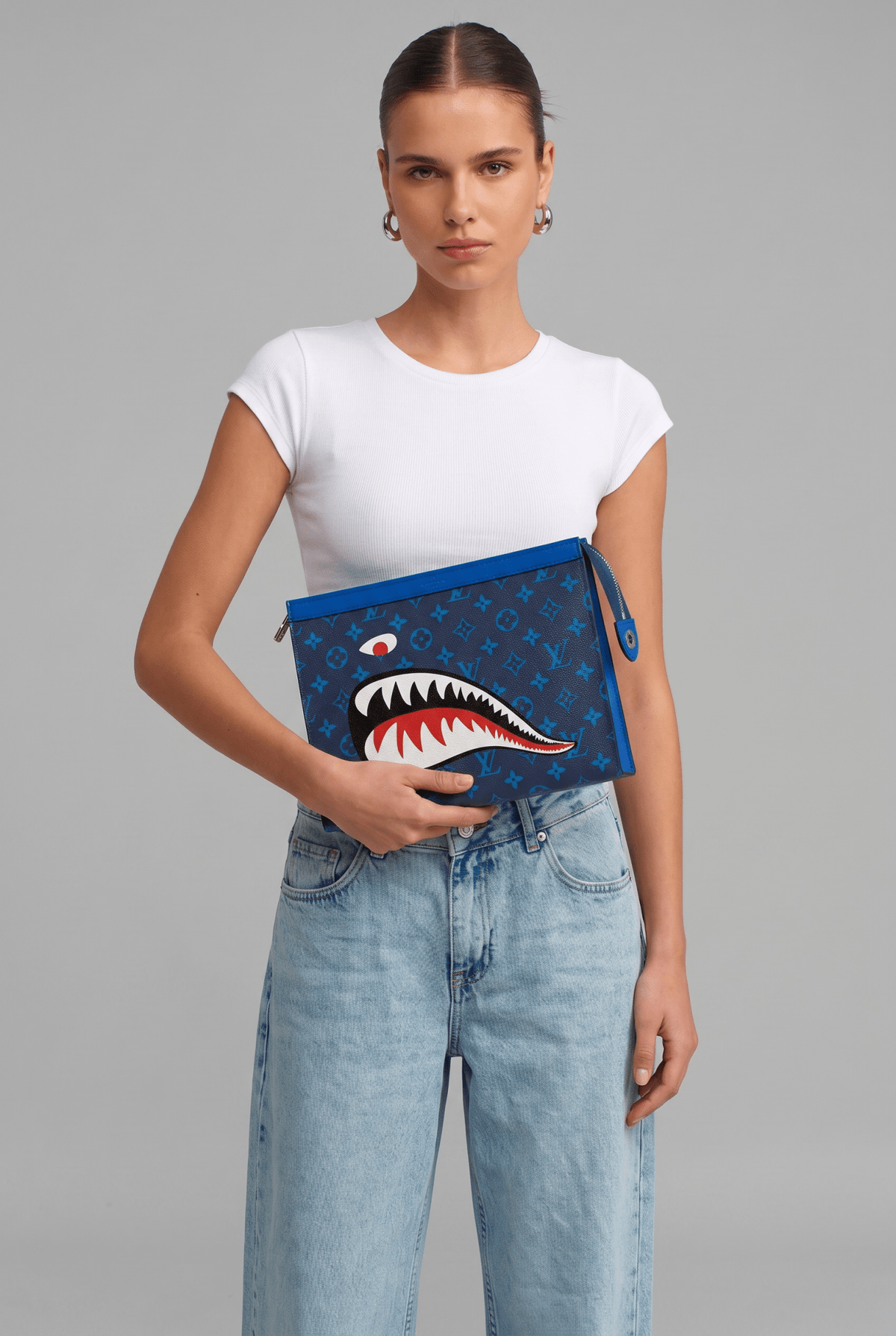Louis Vuitton Shark Monster Blue Zip Pouch 💙🦈✨ - MASTERPIECE